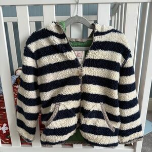 Mini Boden hooded stripped zip up jacket